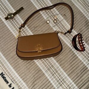 SOLD - Tory Burch Britten Women's Convertible Bag Moose Brown